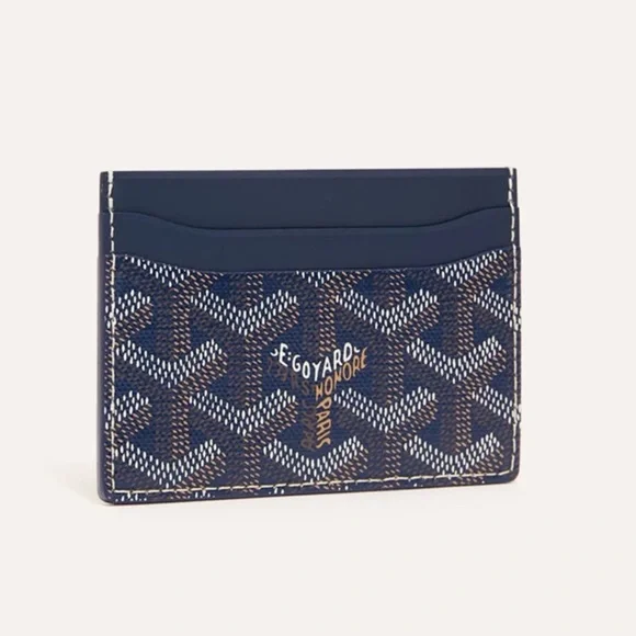 NWT GOYARD Saint-Sulpice Card Wallet in Navy - Picture 1 of 12